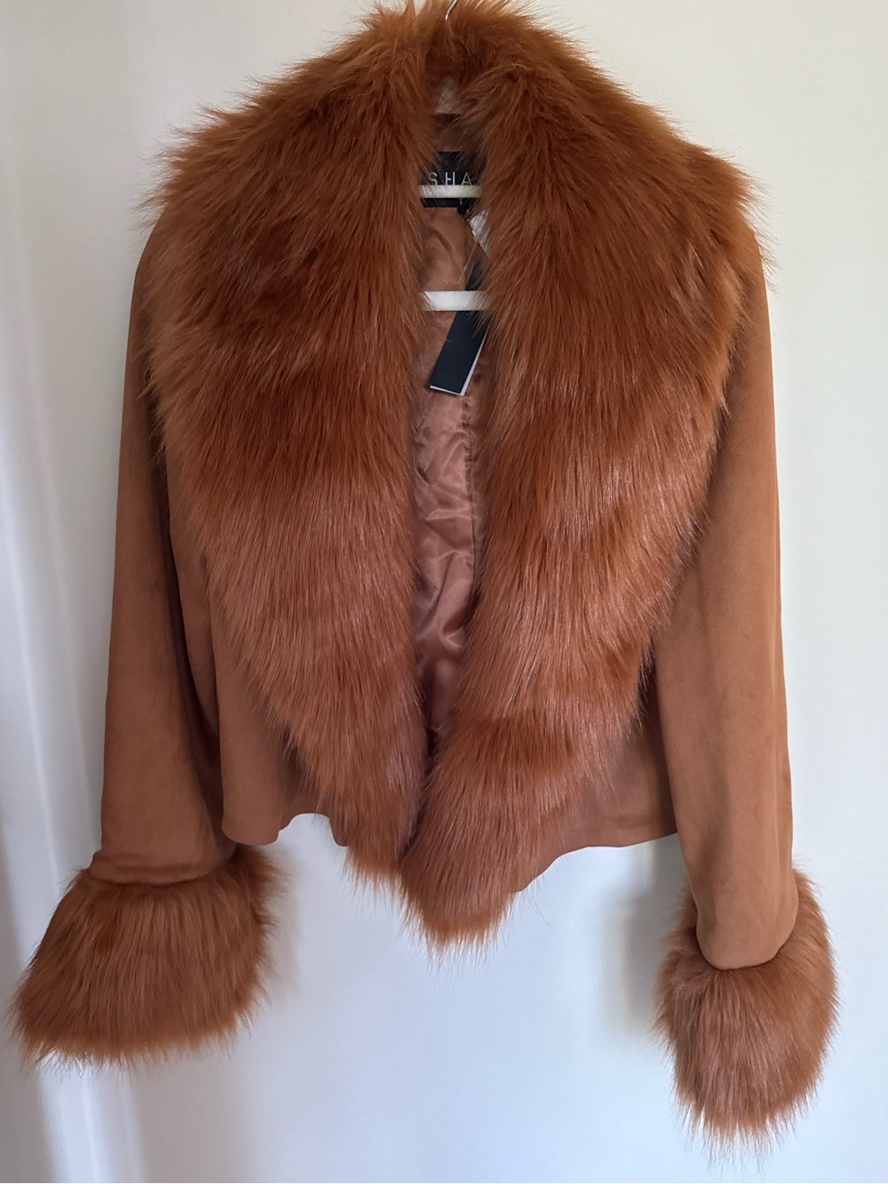 Women’s Faux Fur Trim Brown Jacket